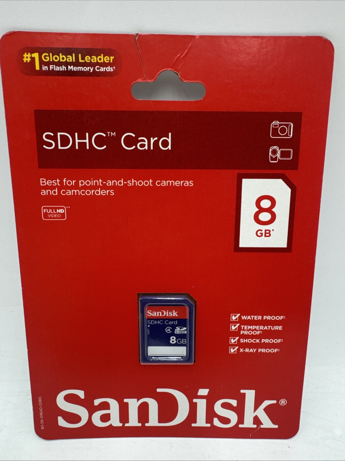 SanDisk SDHC 8GB Memory Card Class 4 NOS New Sealed 2010 Camcorder Camera