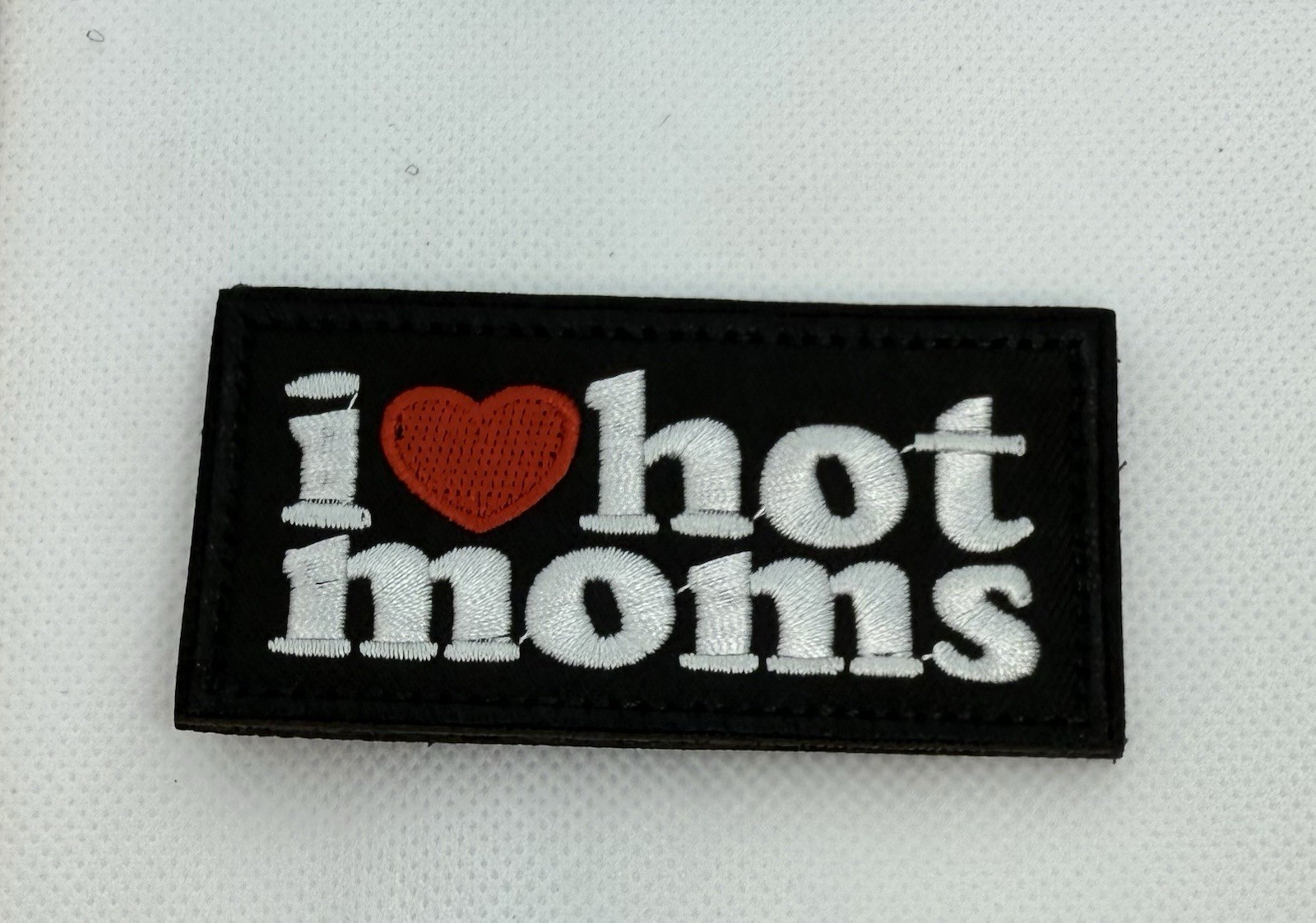 Embroided Patch I Love Hot Moms Hook & Loop