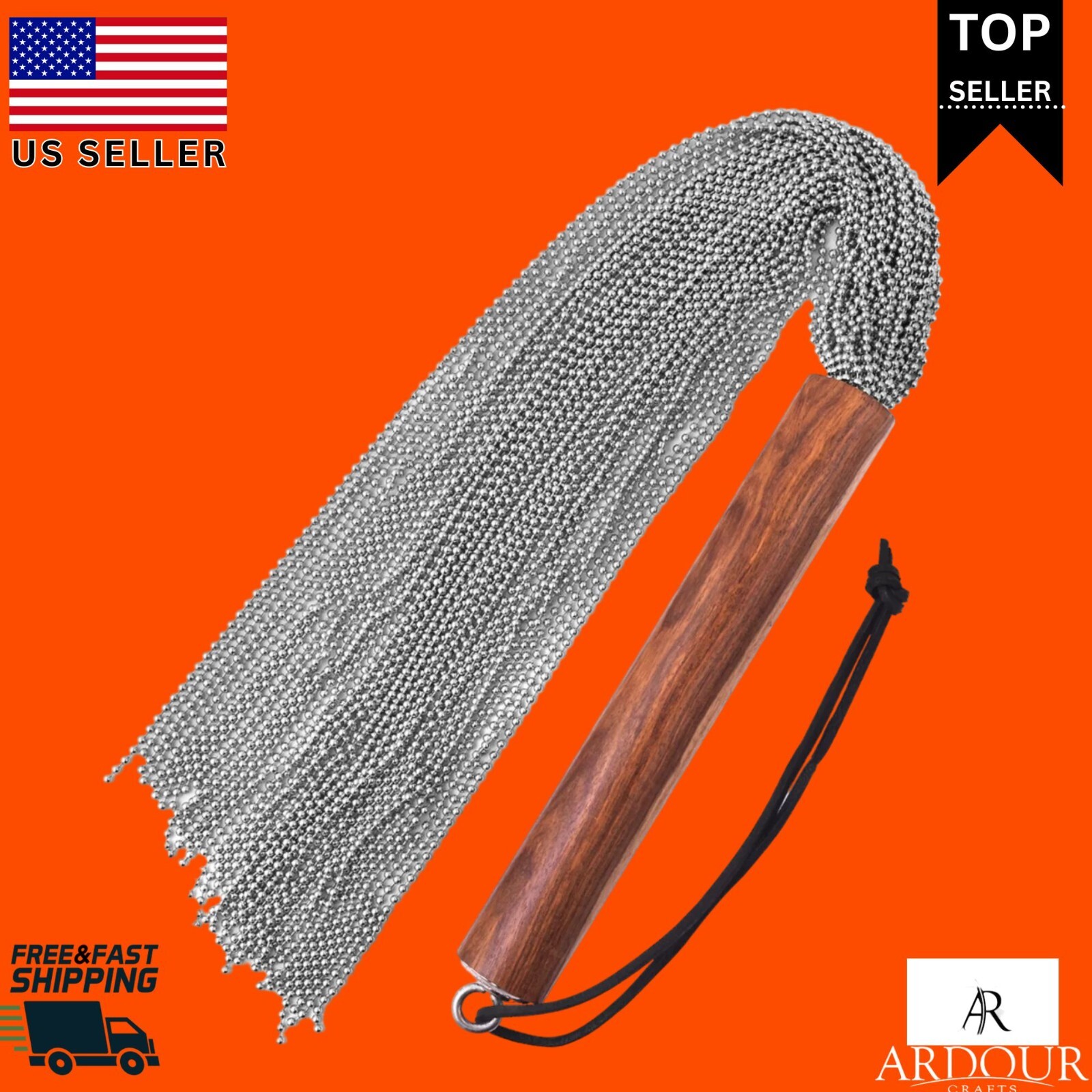 BDSM Metal Chain Flogger Whip 50 Tails Handmade Crop Flogger Handmade