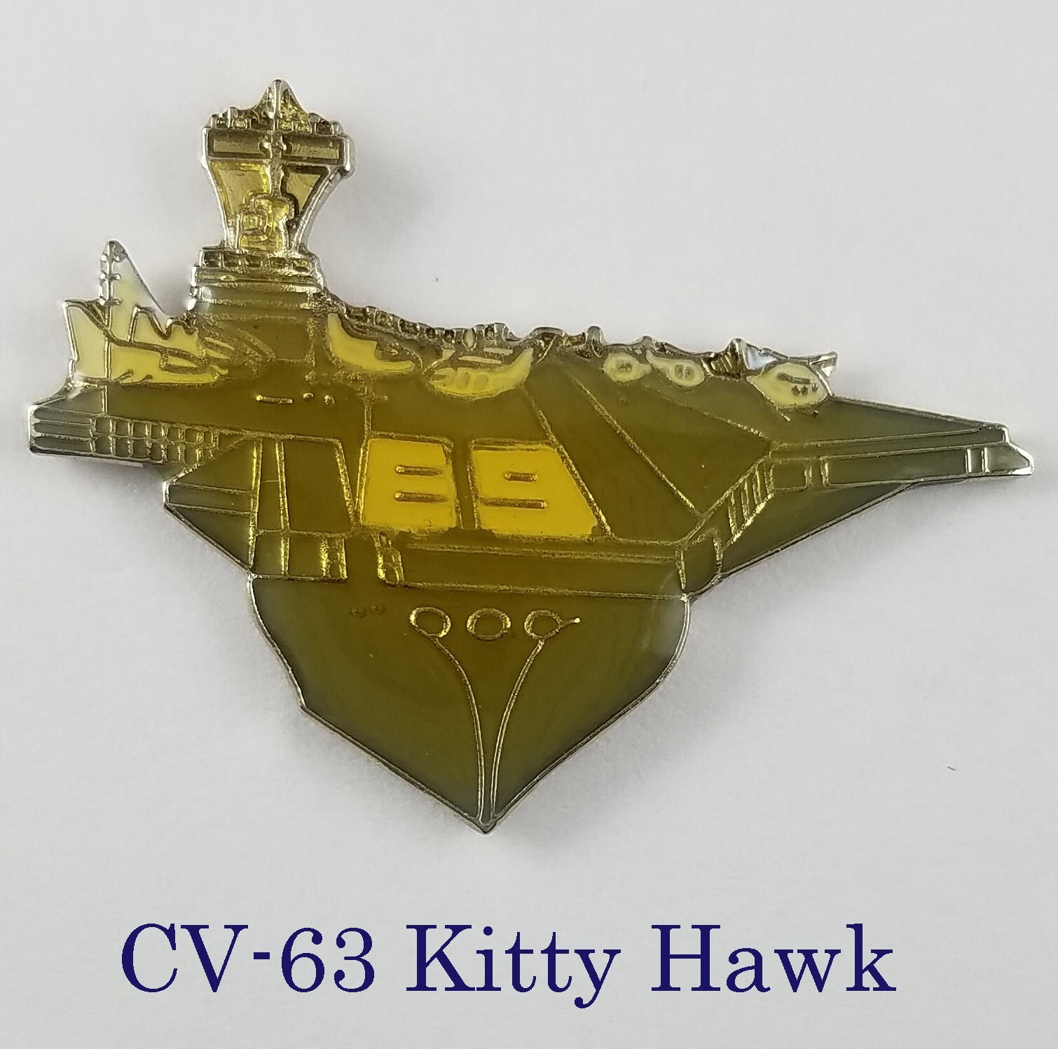 Kitty Hawk Aircraft Carrier CV-63 Lapel Pin Metal - New from Old Stock