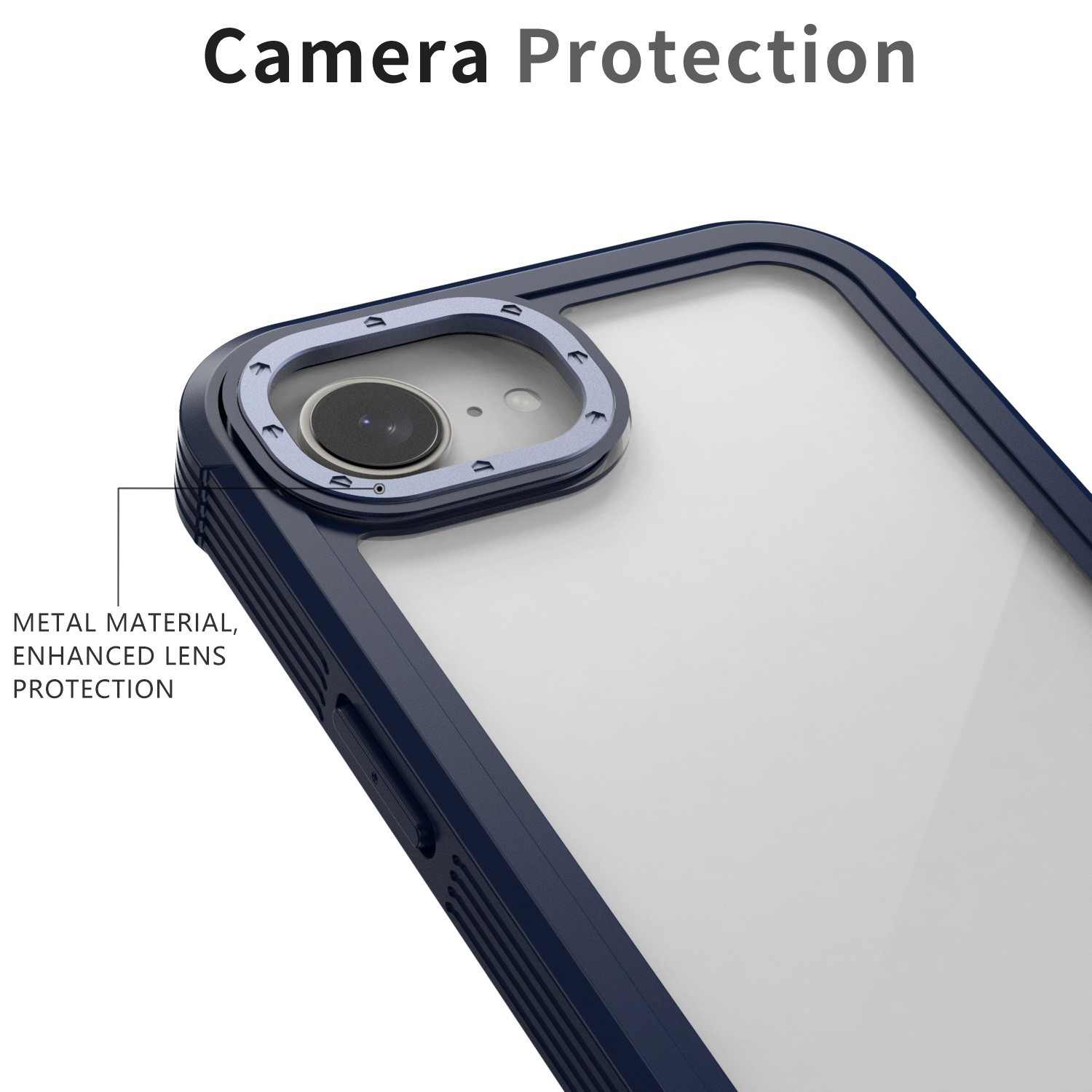 Blue For iPhone 17e Clear Bumper Rugged Phone Case Shockproof Protective Cover