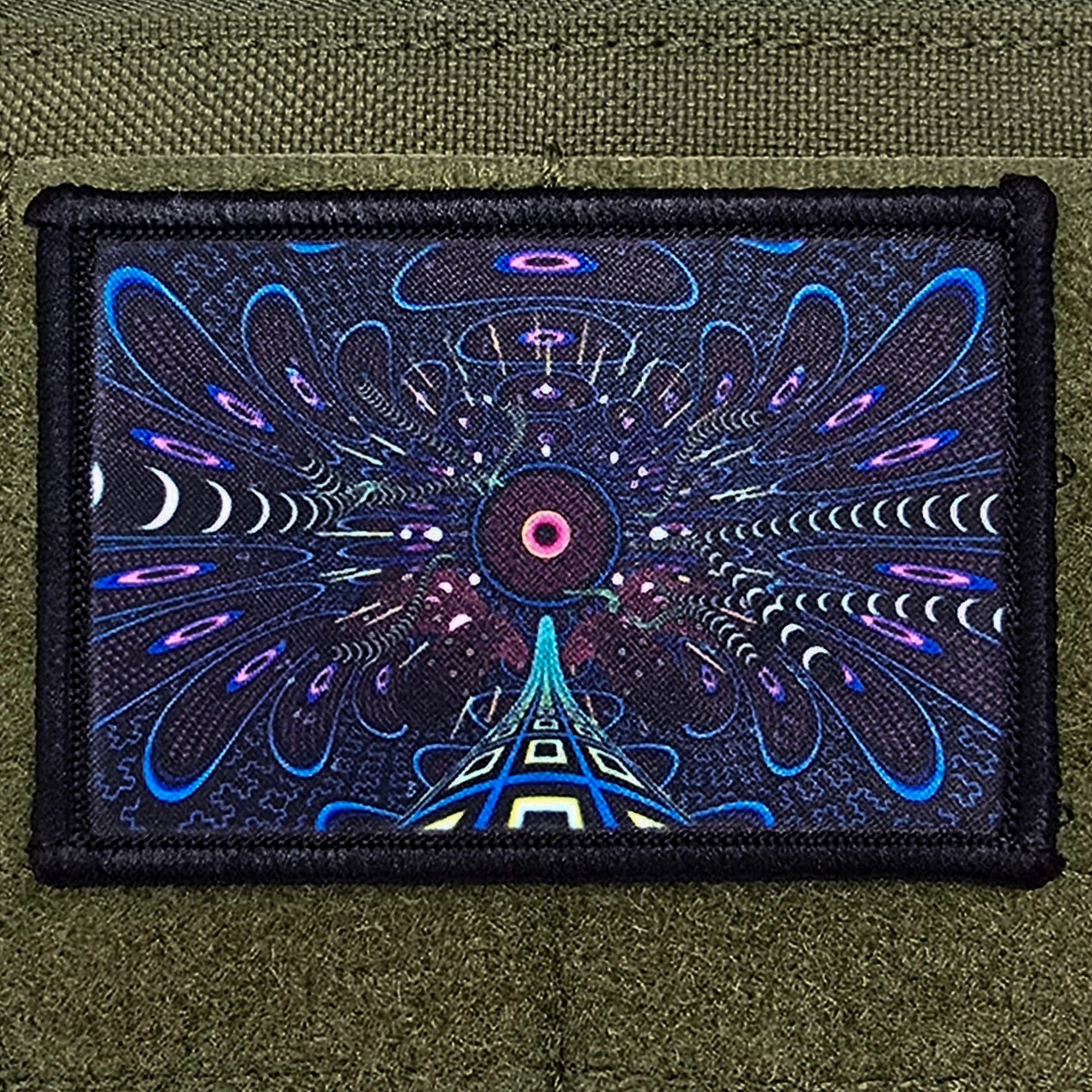 Psychedelic Patch Moral Tactical Meme Trance Army USA Flag Hook & Loop 3x2