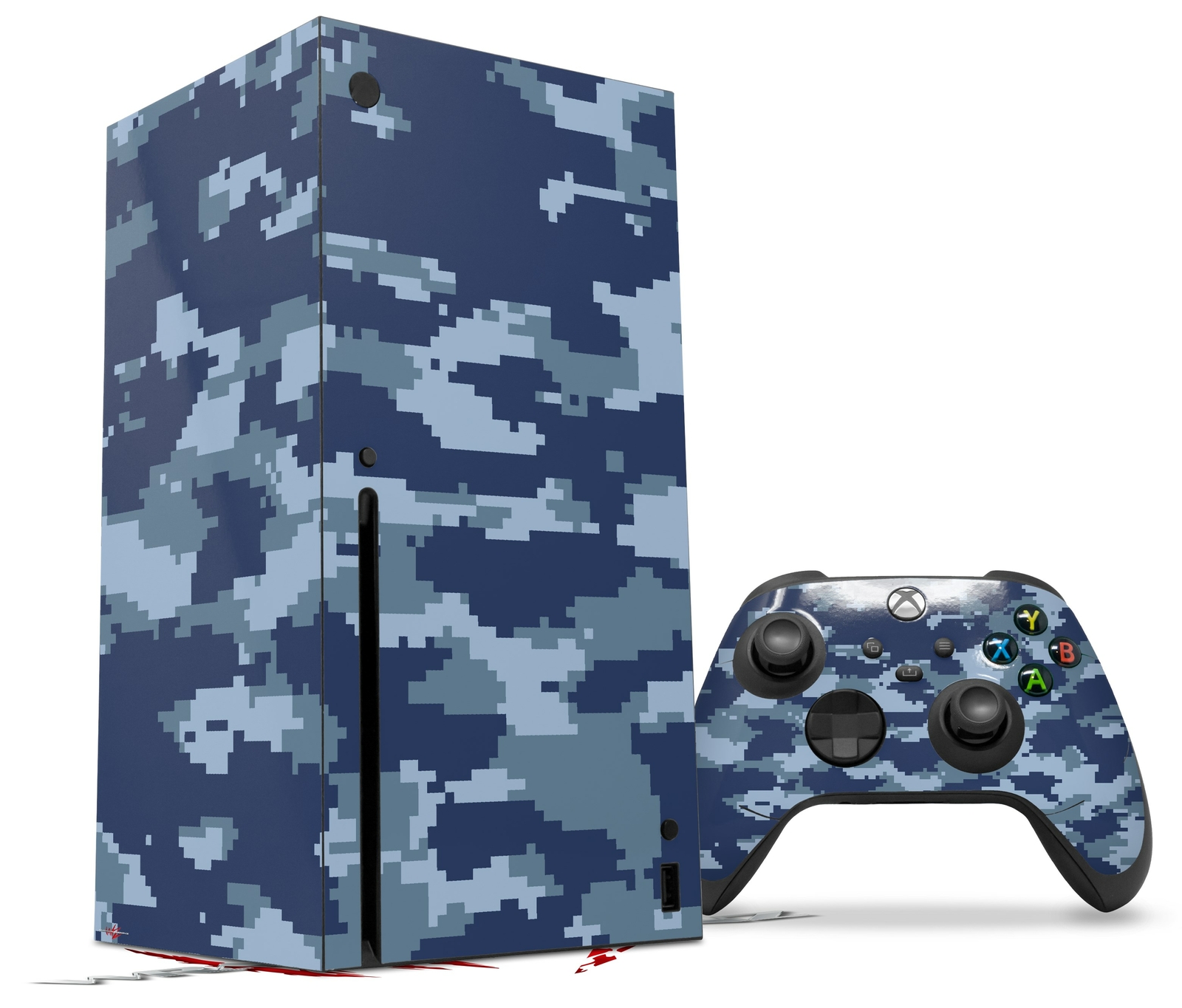 Skin Set for XBOX Series X WraptorCamo Digital Camo Navy