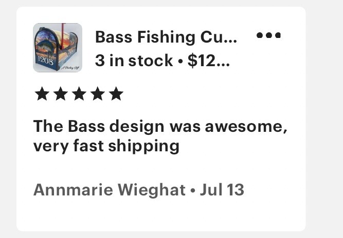 Bass Fishing Custom Mailbox. Homemade Gift For Dad. Personalized gift for her