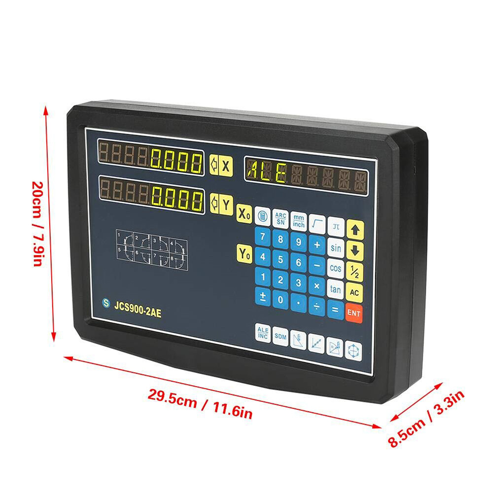 2 Axis Digital Readout+ Scale Kit For Milling Lathe Machine + Precision Linear