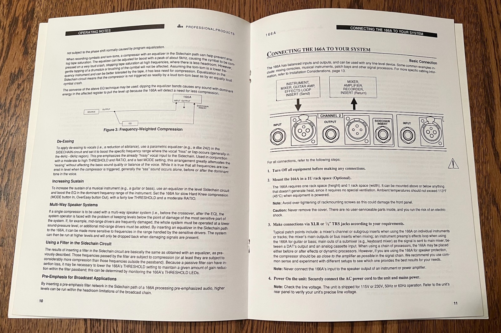DBX 166A PROFESSIONAL DYNAMICS PROCESSOR OWNERS MANUAL - ORIGINAL - NOT A COPY