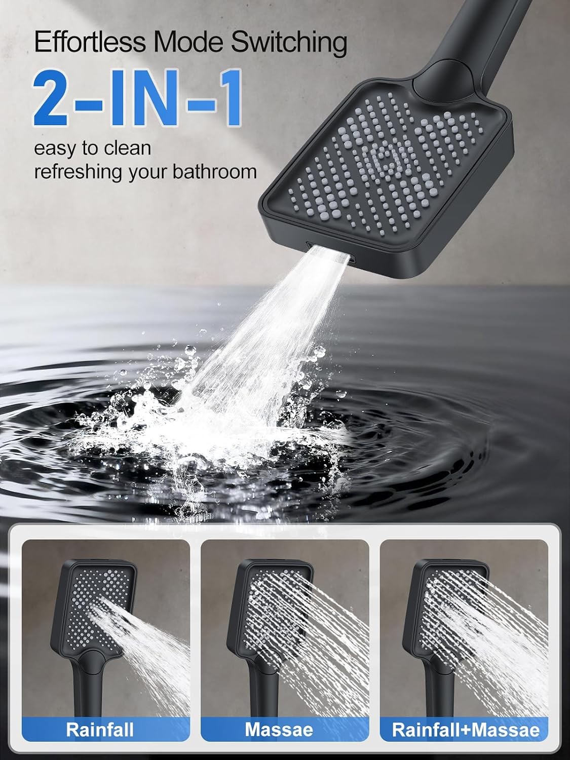 Shower Faucet Set, 10" Ceiling Mount Rainfall Shower System with 2 Rain Shower