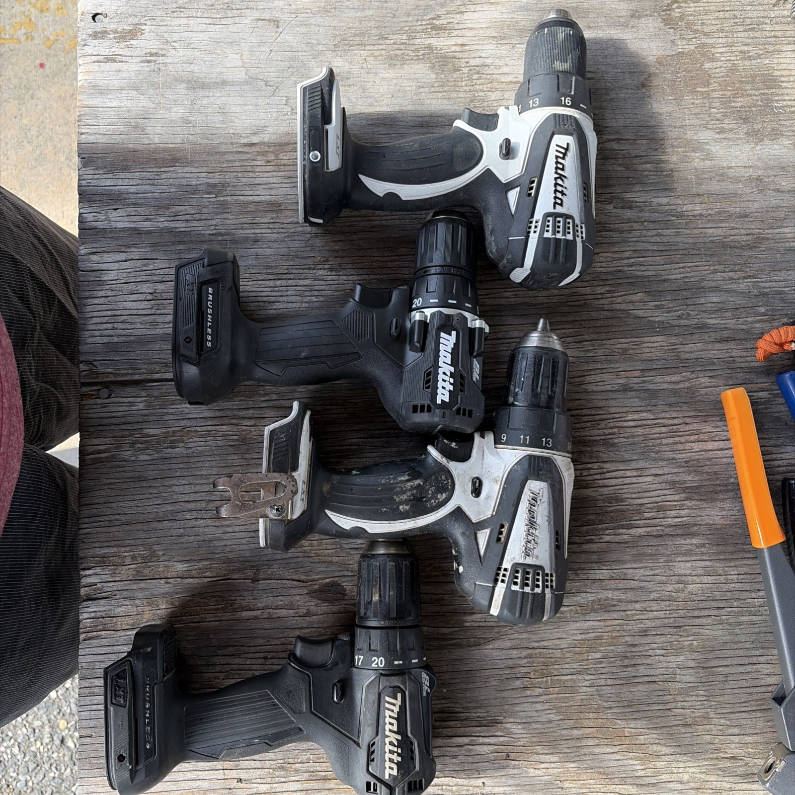 Lot Of 4 Makita 1/2 18V Drills Drivers LXFD01 XFD15 XFD11 XFD01