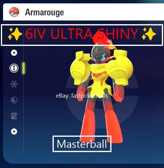 Pokemon Legends ZA ✨ 6IV Shiny Alpha Armarouge ✨Fast 🚀Masterball Held