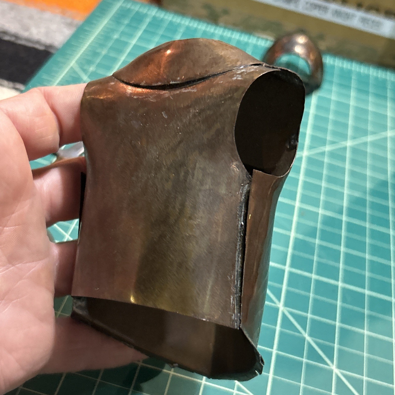 1930s-60s 12” Copper Mini Knight Armor Set + Sword Shield & Steel Stake Anvil