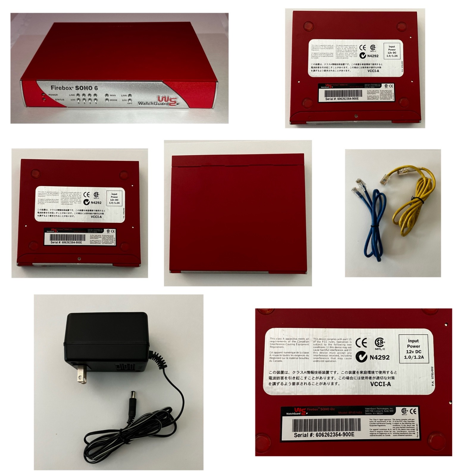 WatchGuard BF4S16E6 Firebox SOHO 6 Firewall Security Appliance w/ Adapter |Works