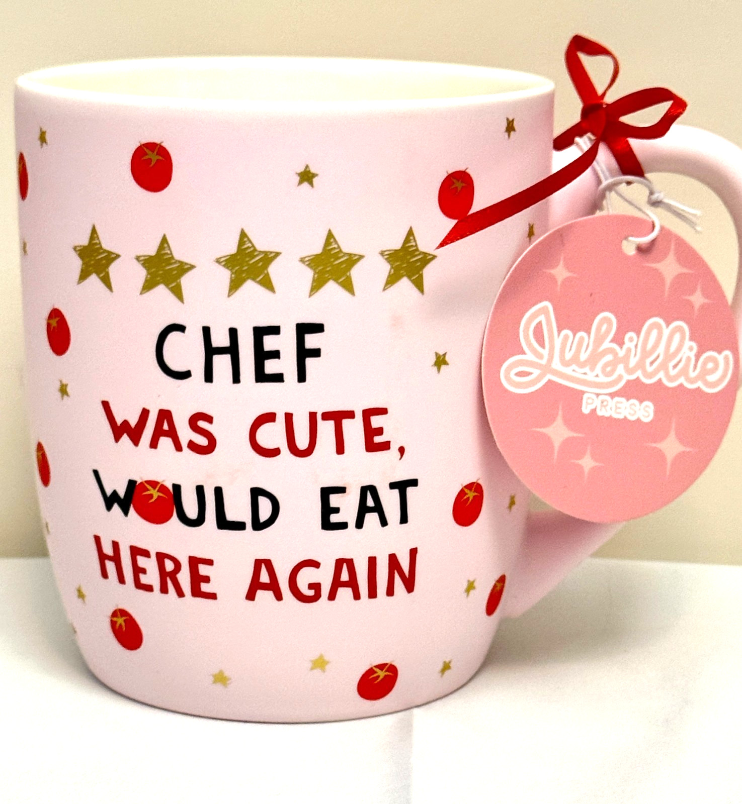 "Chef Was Cute, Would Eat Here Again" Jubillie 18oz. Soft Touch Mug  #382