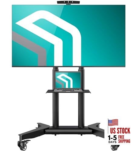 Mobile TV Stand on Wheels for 32-75 Inch Screen, max Load 132 lbs, TS1571-B