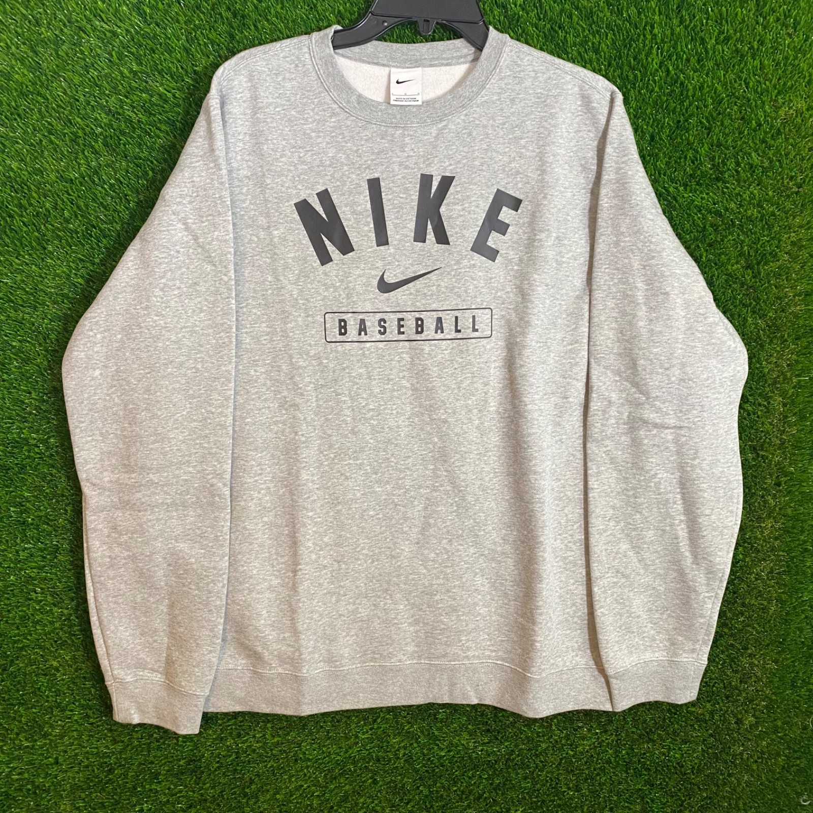 Nike Men's Baseball Sweatshirt Club Fleece Crew Neck Pullover Gray