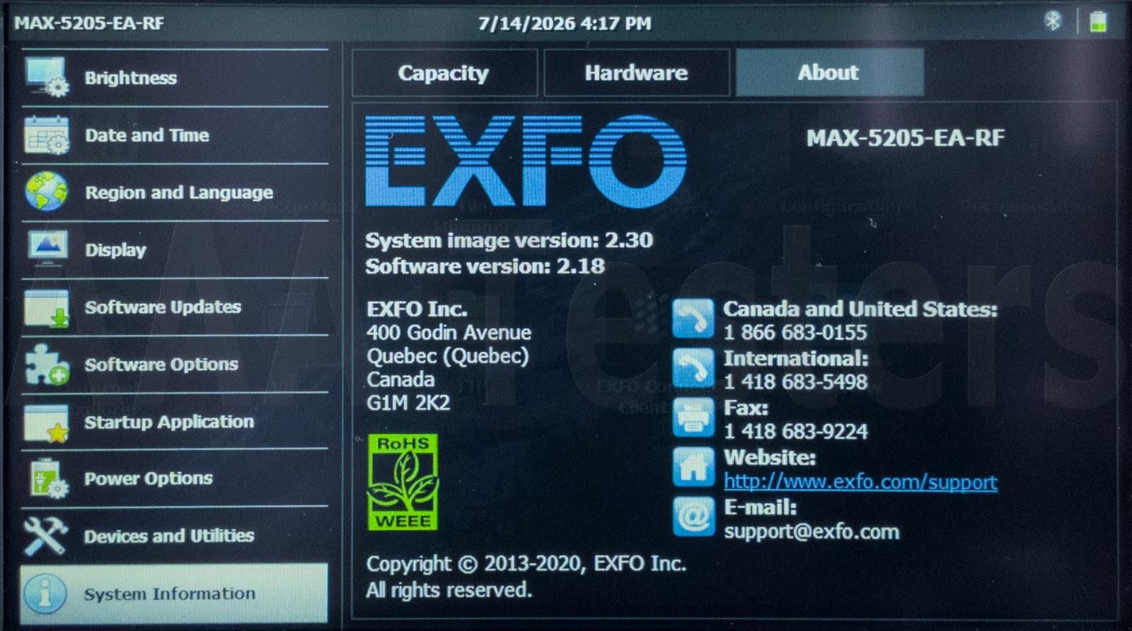 EXFO MAX-5205 MaxTester Simple DWDM Channel Checker FTBx-5205