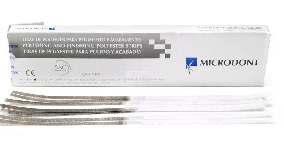 MICRODONT USA POLISHING & FINISHING POLYESTER STRIPS FINE/MEDIUM 4MM 100PC