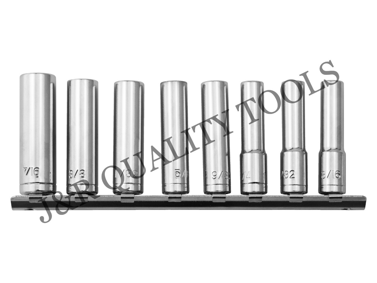 VCT 9pc 1/4" SAE DEEP 6pt Sockets Tools Set INCH Point STD Standard