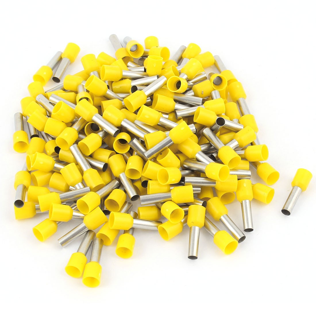160pcs E6012 AWG10 Yellow Sleeve Insulated Pin Terminal Connectors