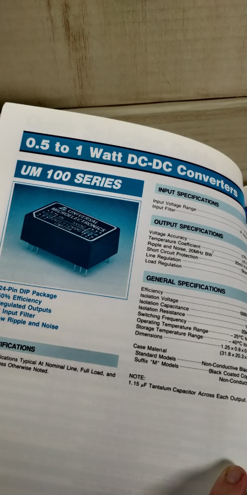 1993 UNIVERSAL MICROELECTRONICS catalog DC-DC convertors AC-DC power supply C3