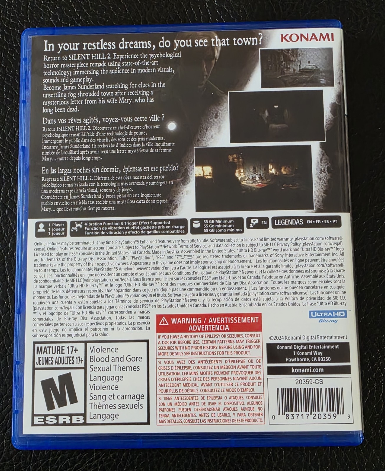 Replacement Case (NO GAME) Silent Hill 2 PlayStation PS5