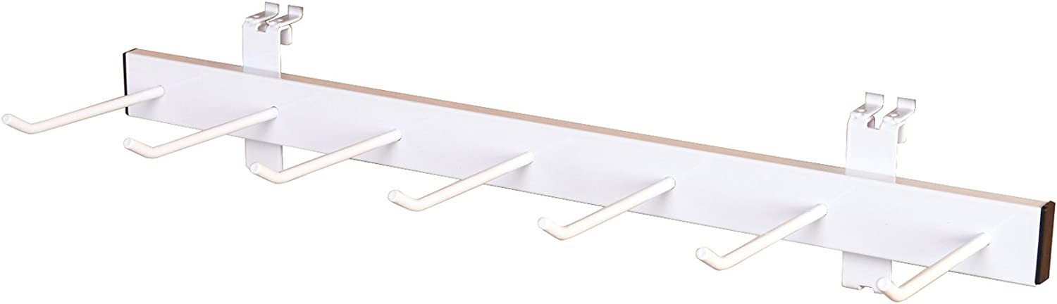 2 Slatwall Wire Grid Belt Tie Racks Hangers Necktie 7 Hooks White Space-Saving