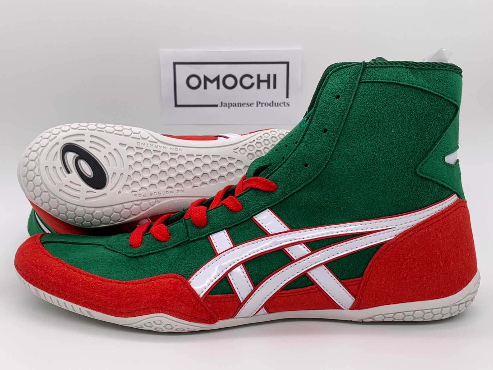 ASICS Wrestling Shoes 1083A001 EX-EO TWR900 Color GRN x RED x WHT _ 2JHREC8D