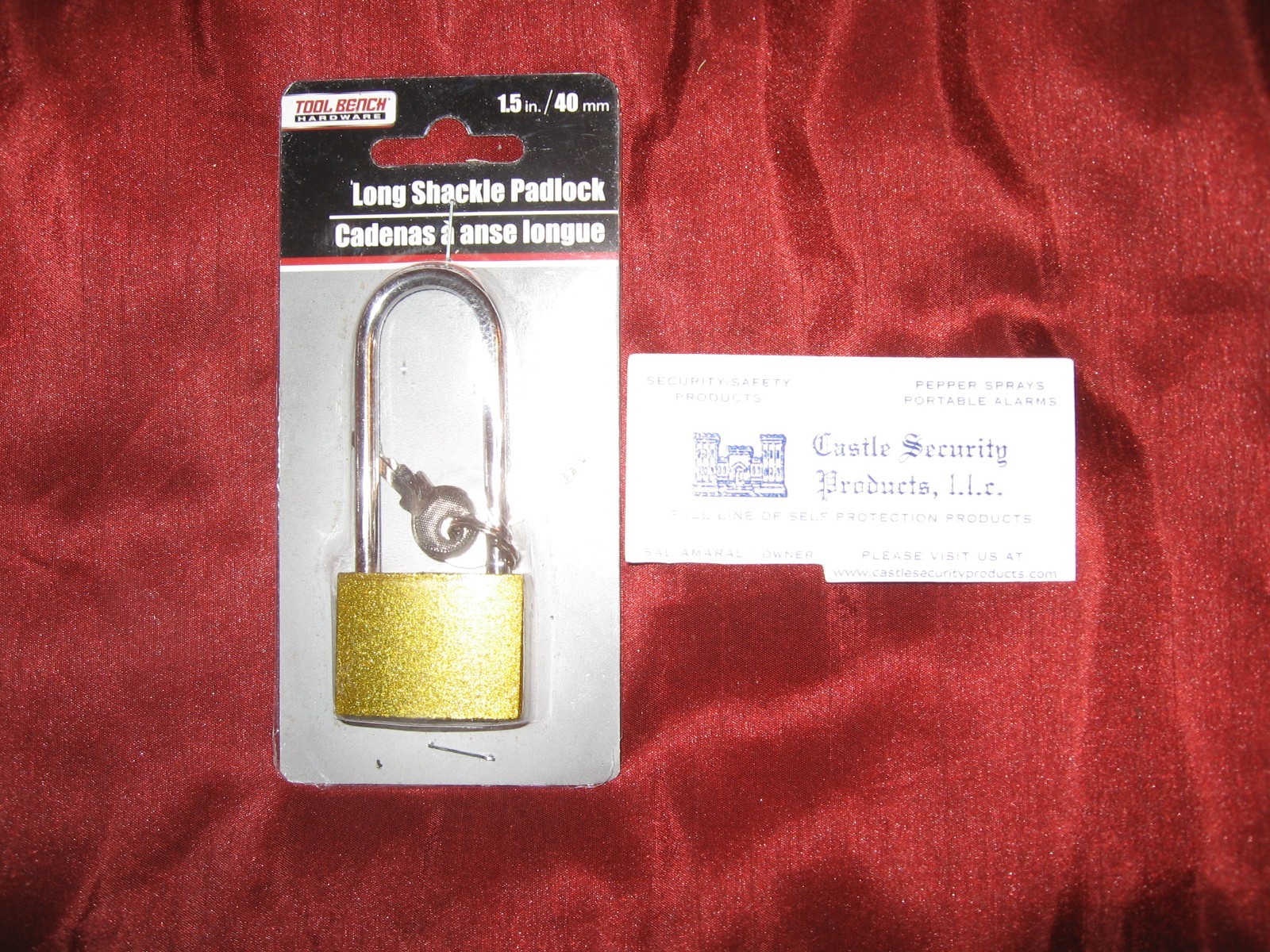 LONG SHACKLE PADLOCK WITH 2 KEYS     FREE USA S&H