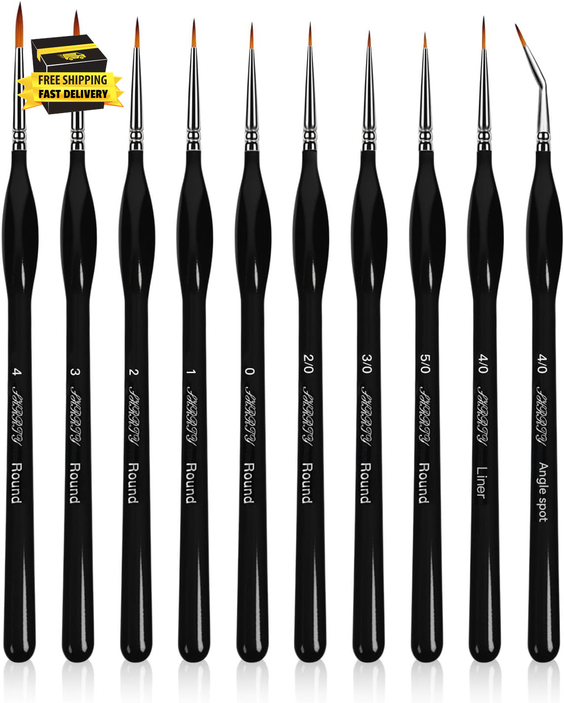 10Pcs Detailing Paint Brushes, Miniature Painting Brushes for Acrylic, Oil, Wate