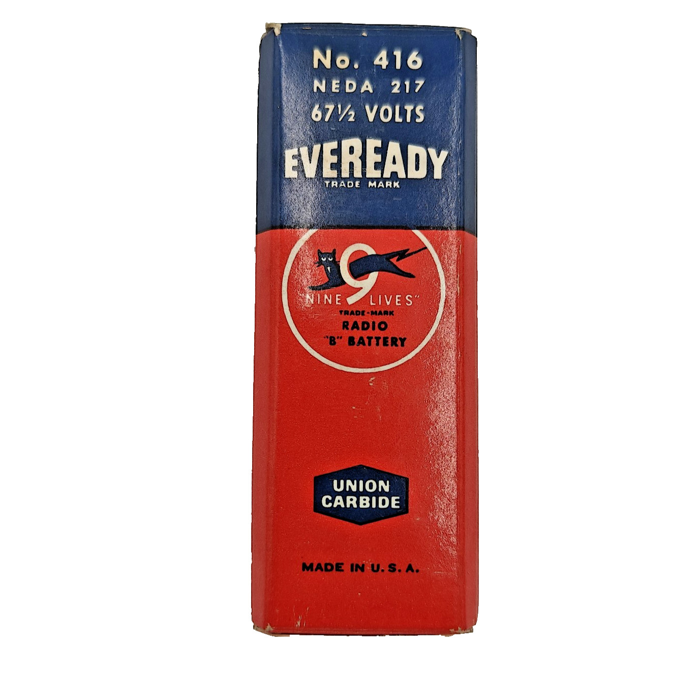 Vintage Eveready 67.5V Battery No 416 NEDA 217 Nine Lives Radio NOS Quantity