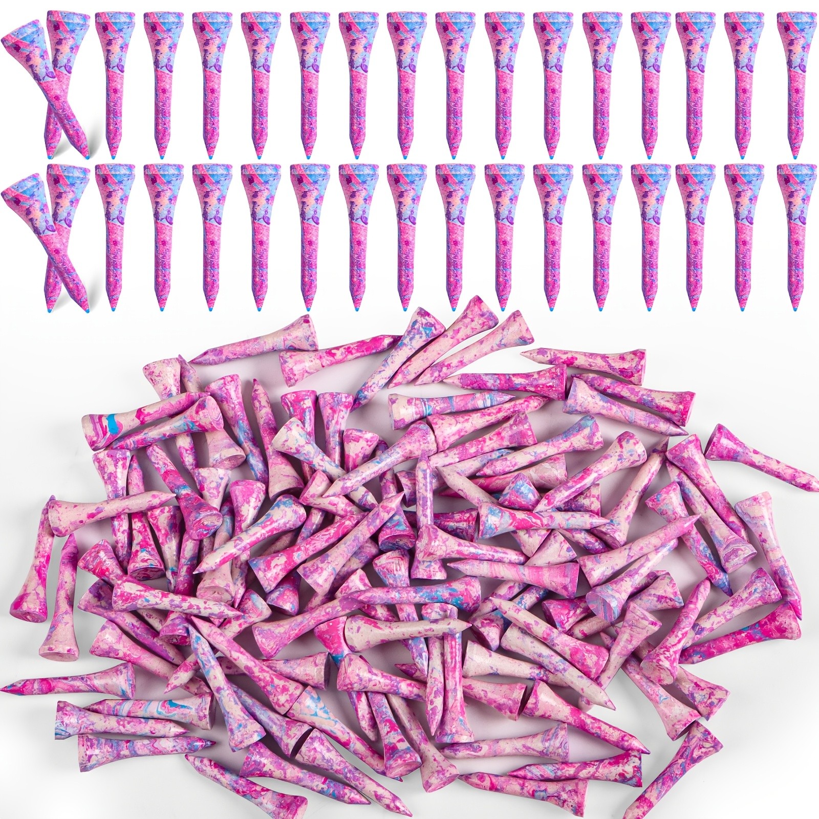 Wooden Golf Short Tees 60/120 Pack 1 1/2 Inch Bamboo Tees with Vibrant Colors