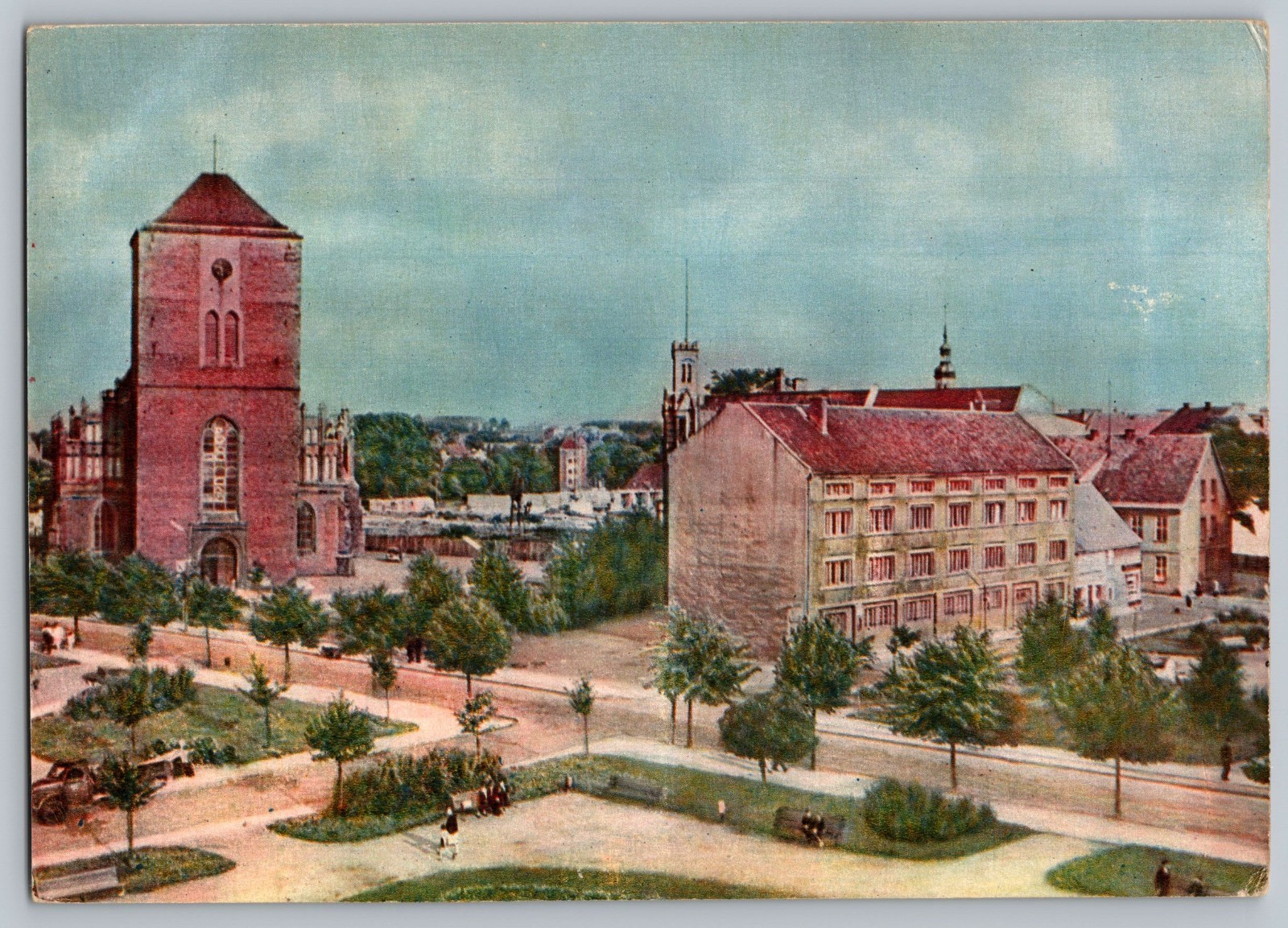 Postcard St. Mary's Church on Nowobramska Street Slupsk