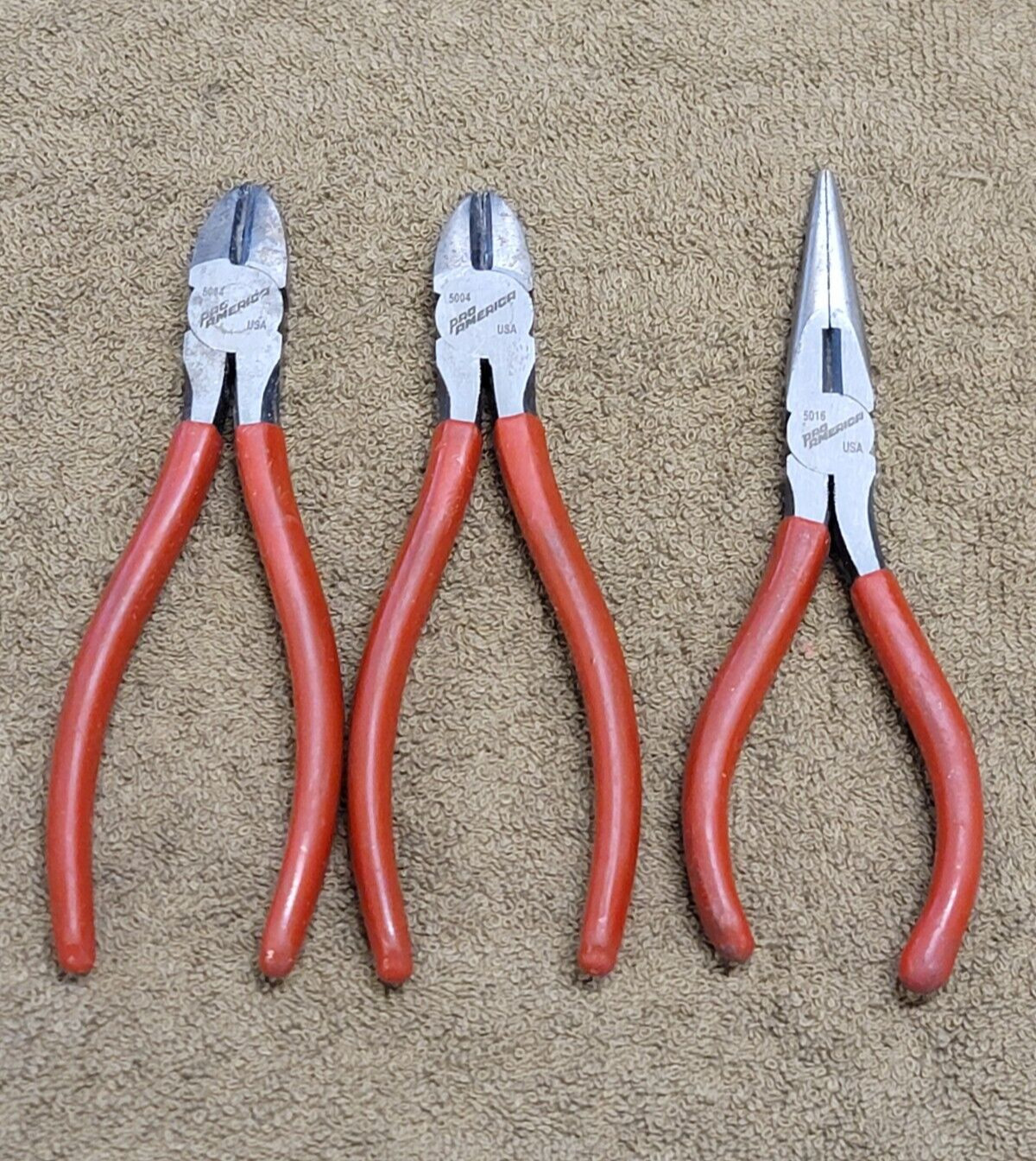 3 Pro America Needle Nose Pliers Snips Side Cuts Wire Cutters 5016 5004 Tools
