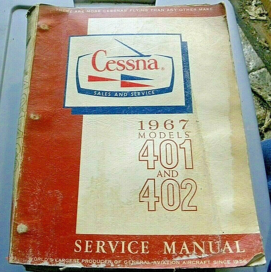 Cessna Aircraft Service Manual 1967 Model 40l & 402 Factory FREE Shipping