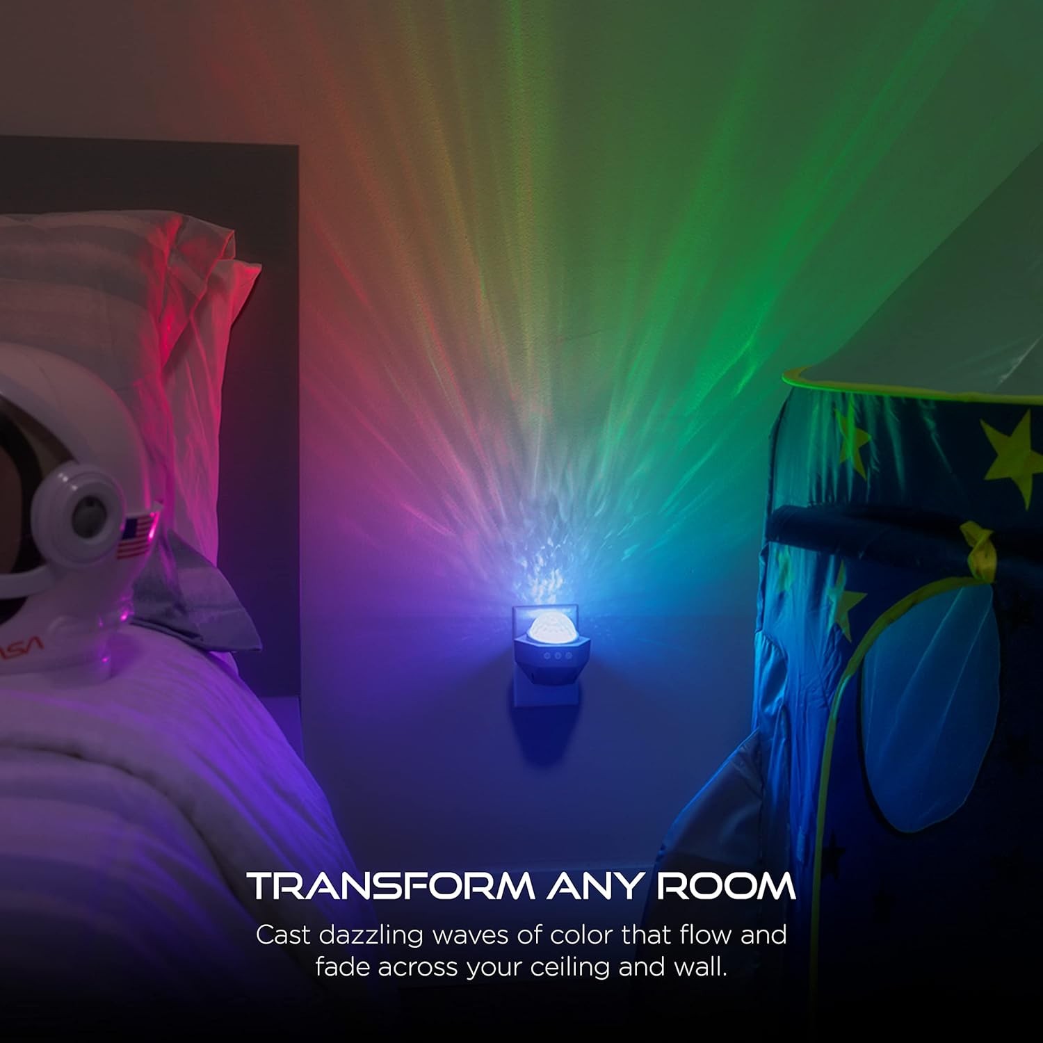 Enbrighten Galaxy Projector – Wall Plug-in Night Light with White - Plug-In