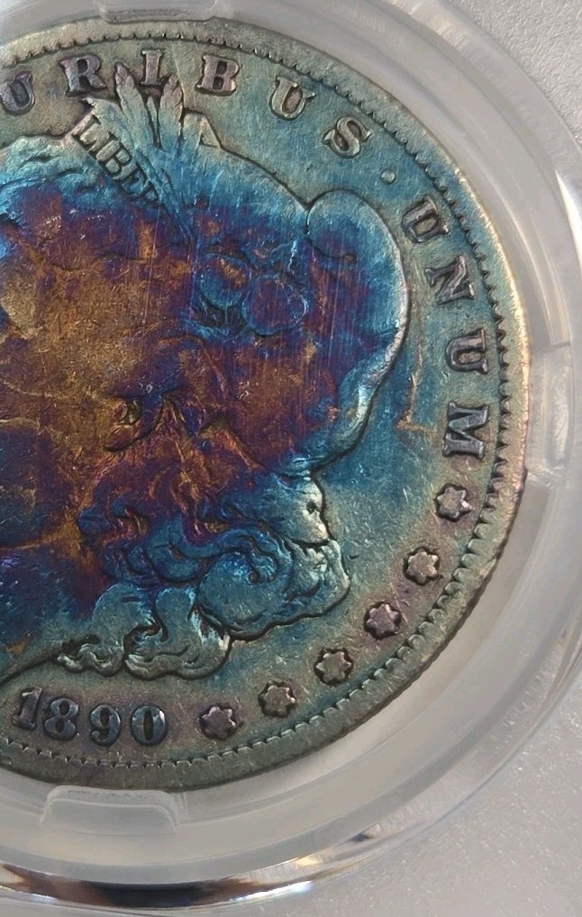 Exceptional Toning 1890- S Morgan Silver Dollar