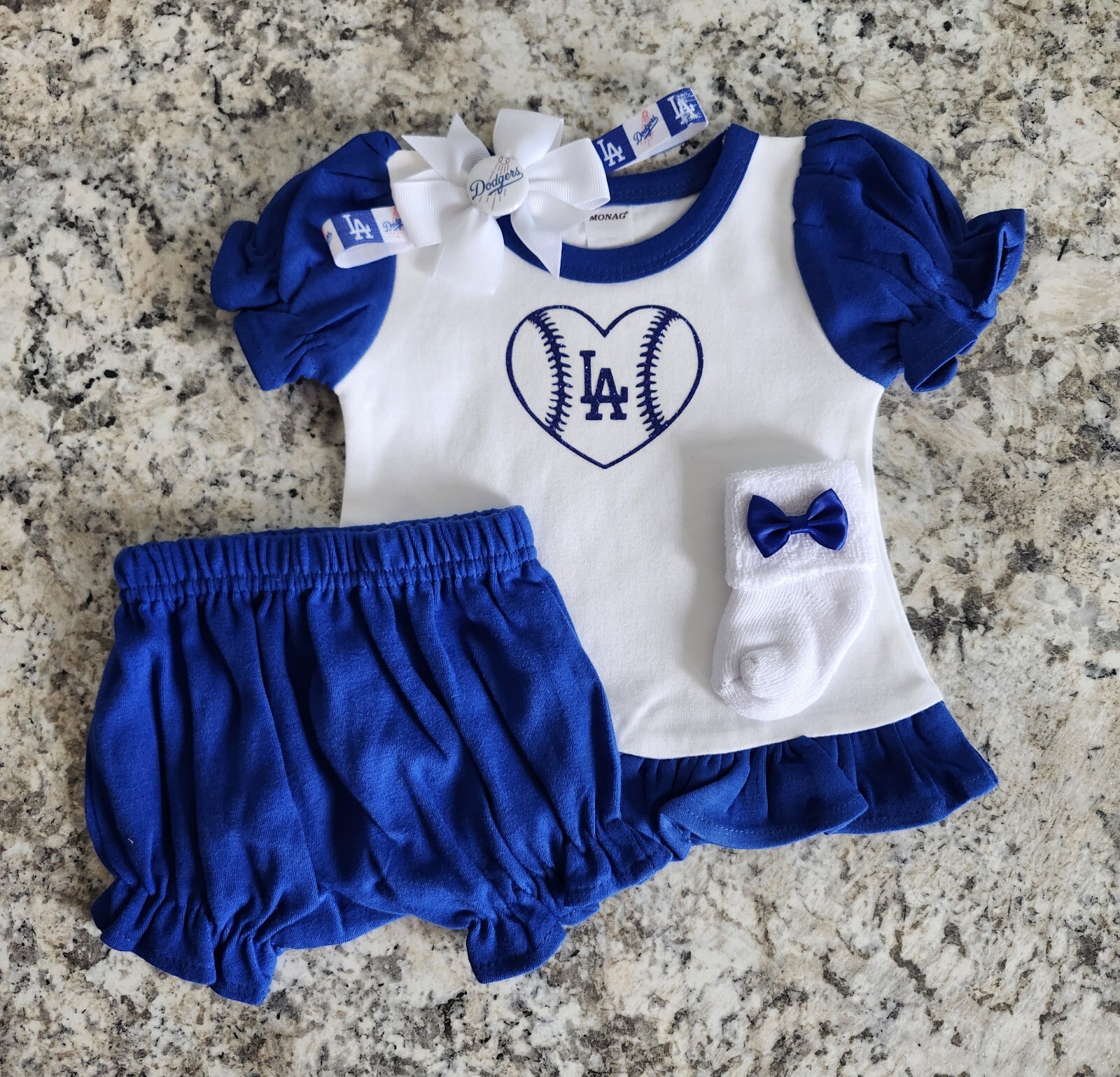 Dodgers baby/toddler girl outfit  Dodgers take home LA baseball baby gift