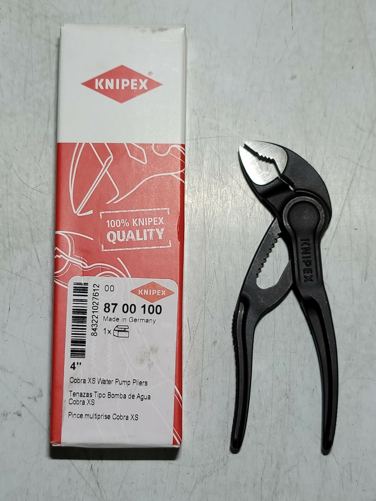 New Knipex 4" Mini XS Cobra 11 Position Adjustable Pliers #8700100