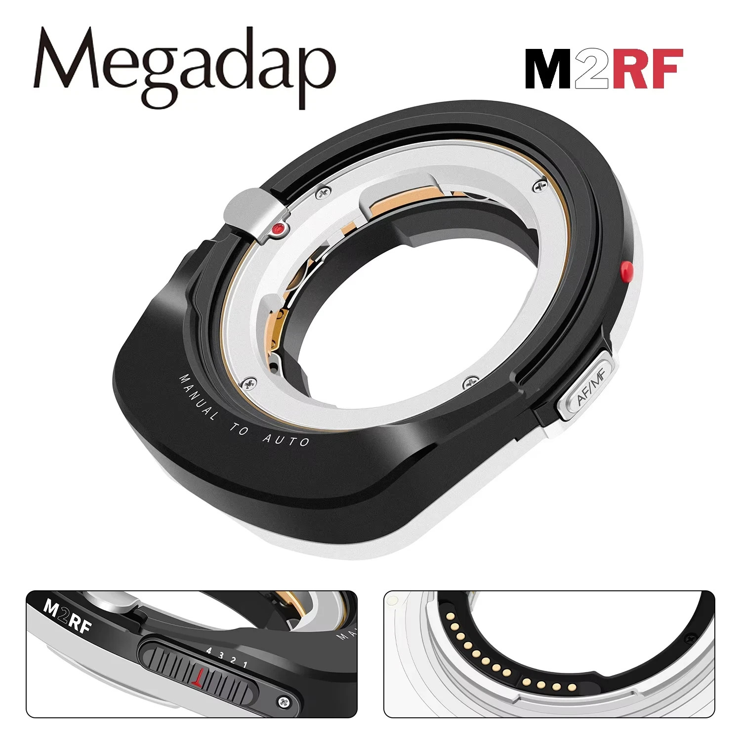Megadap M2RF Auto Focus Lens Mount Adapter Leica M Lens to Canon RF EOS R Camera