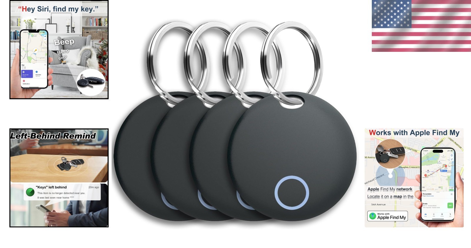Air Tracker Tags - Durable & Shareable Luggage Tracker with Left Behind Reminder