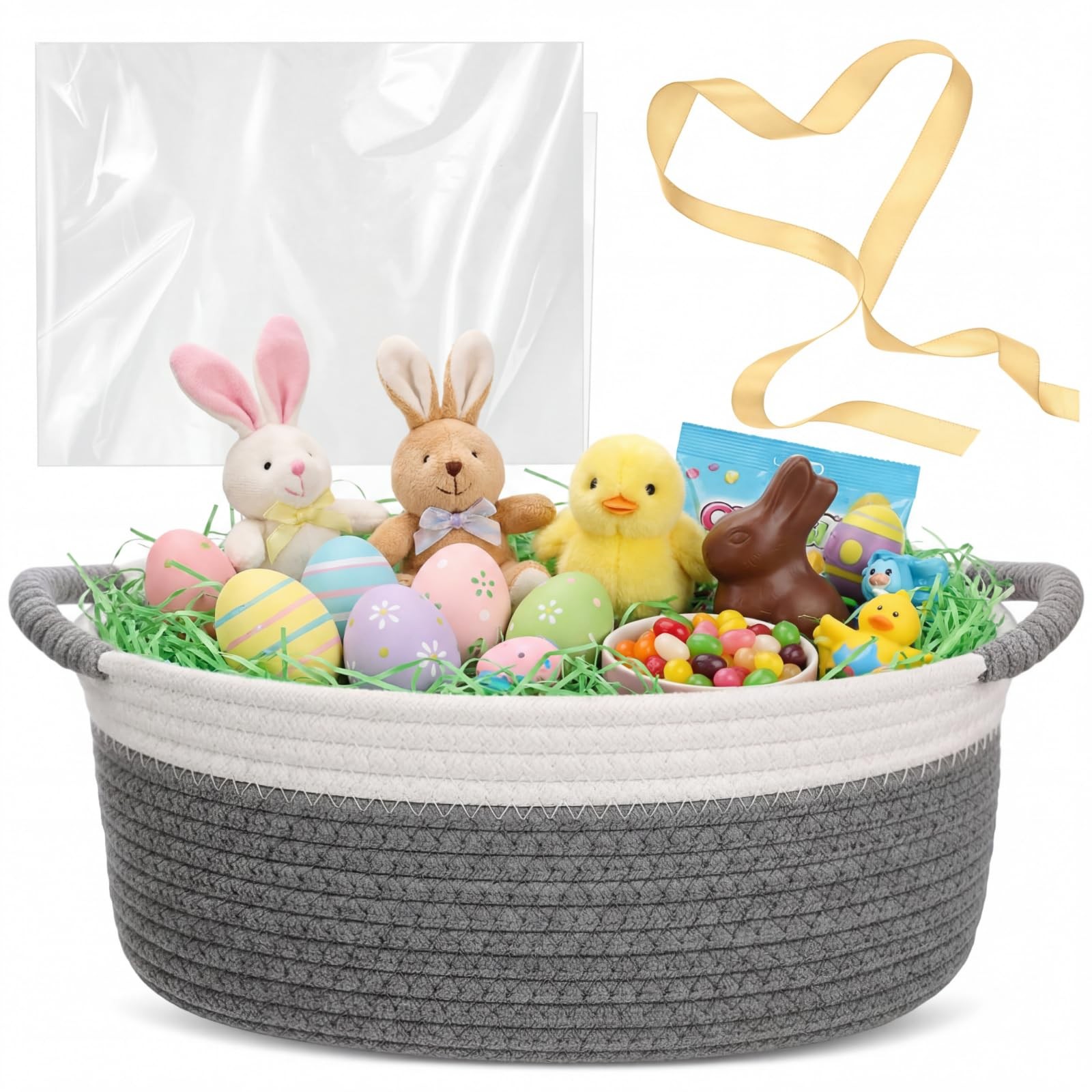 Colingmill Mother’s Day Woven Gift Basket with Gift Bags and Ribbons 12"x8"x5...