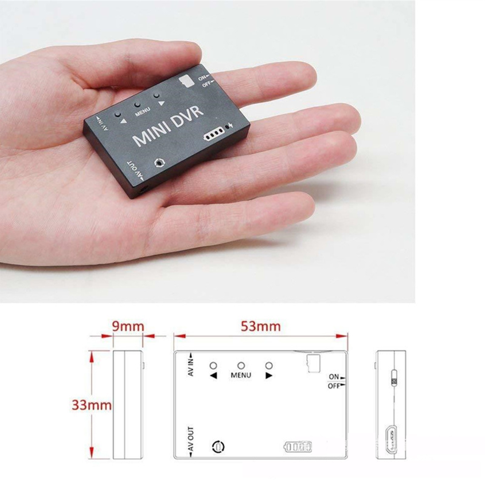 Mini FPV DVR 5.8G Video Recorder Module CVBS AV Input, 32GB TF Card Support1