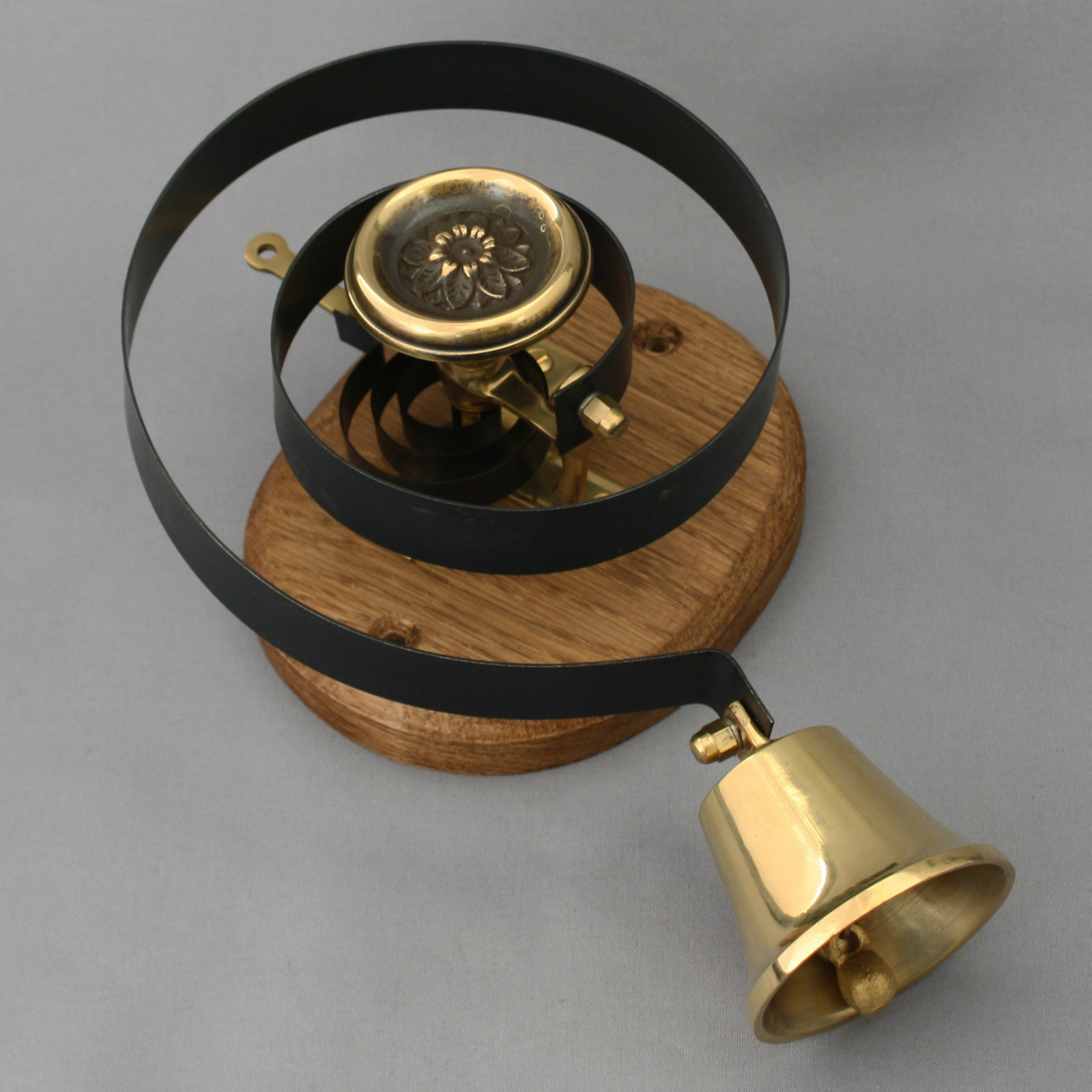 Brass Lichfield Front Door Bell Pull & Bell