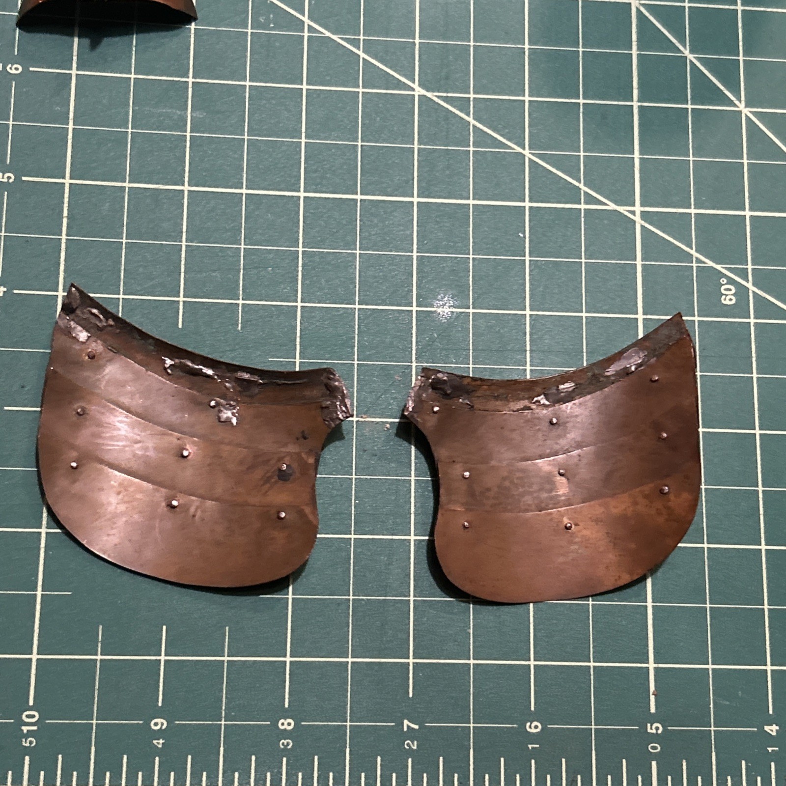 1930s-60s 12” Copper Mini Knight Armor Set + Sword Shield & Steel Stake Anvil