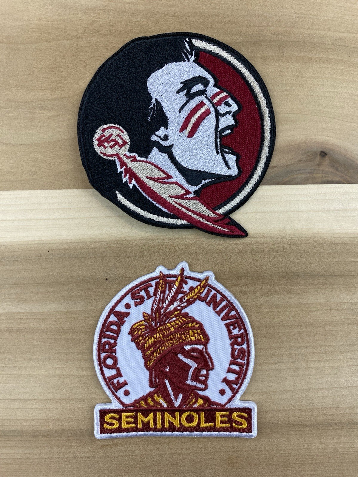 Set Of 2 Florida State Seminoles FSU Embroidered Iron On Patch 3.5" College