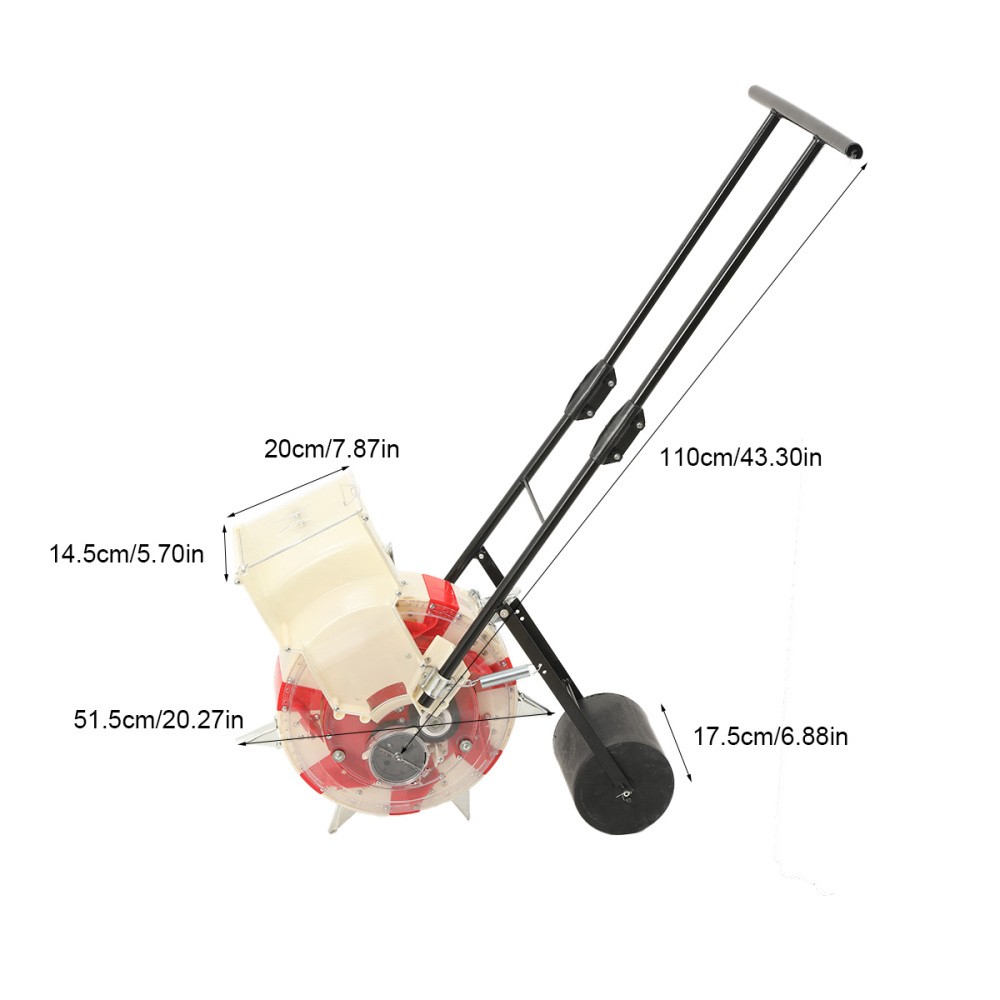 Manual Seeding Machine 7-Nozzles Seeder Planter Hand-push Garden Seeder Armrest