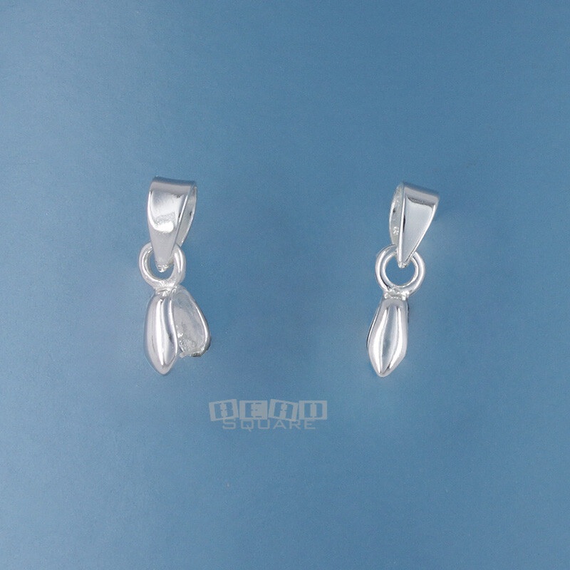 2 Small Sterling Silver Arrow Pendant Pinch Bail Connectors 14mm #33465