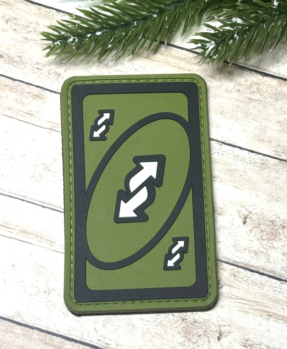 PVC Uno Reverse Card Patch - Tactical Morale Patch - Green Uno Card Patch