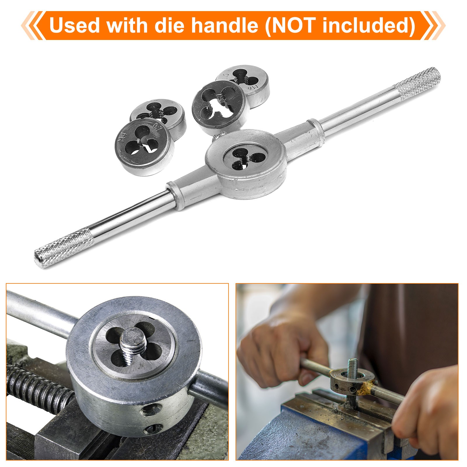 Round Threading Die M12 x 0.75 Metric Thread Adjustable Left Hand Cutting Die