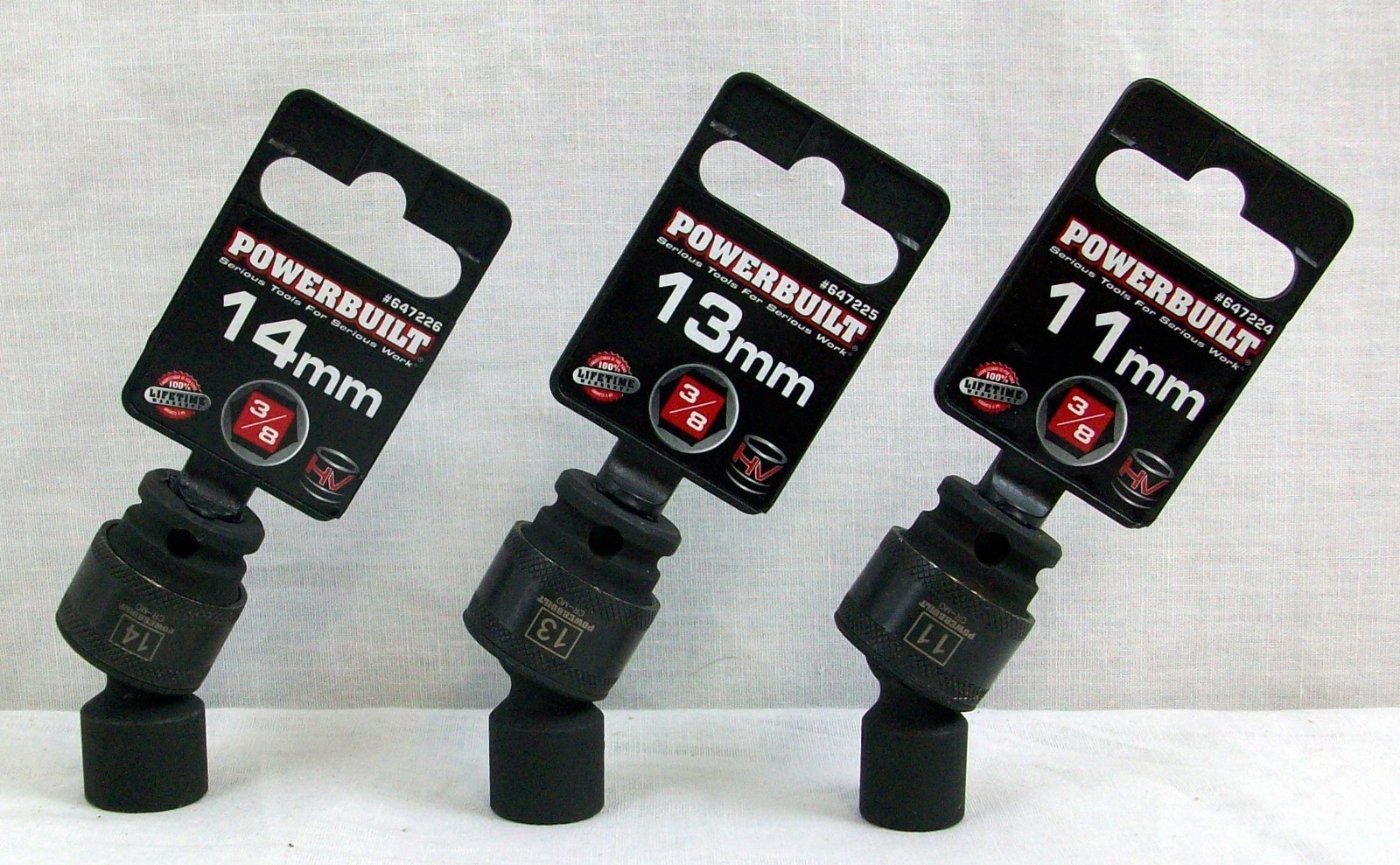 Powerbuilt 3/8 Inch Drive 14 13 11 MM Impact Swivel Socket 6 Point