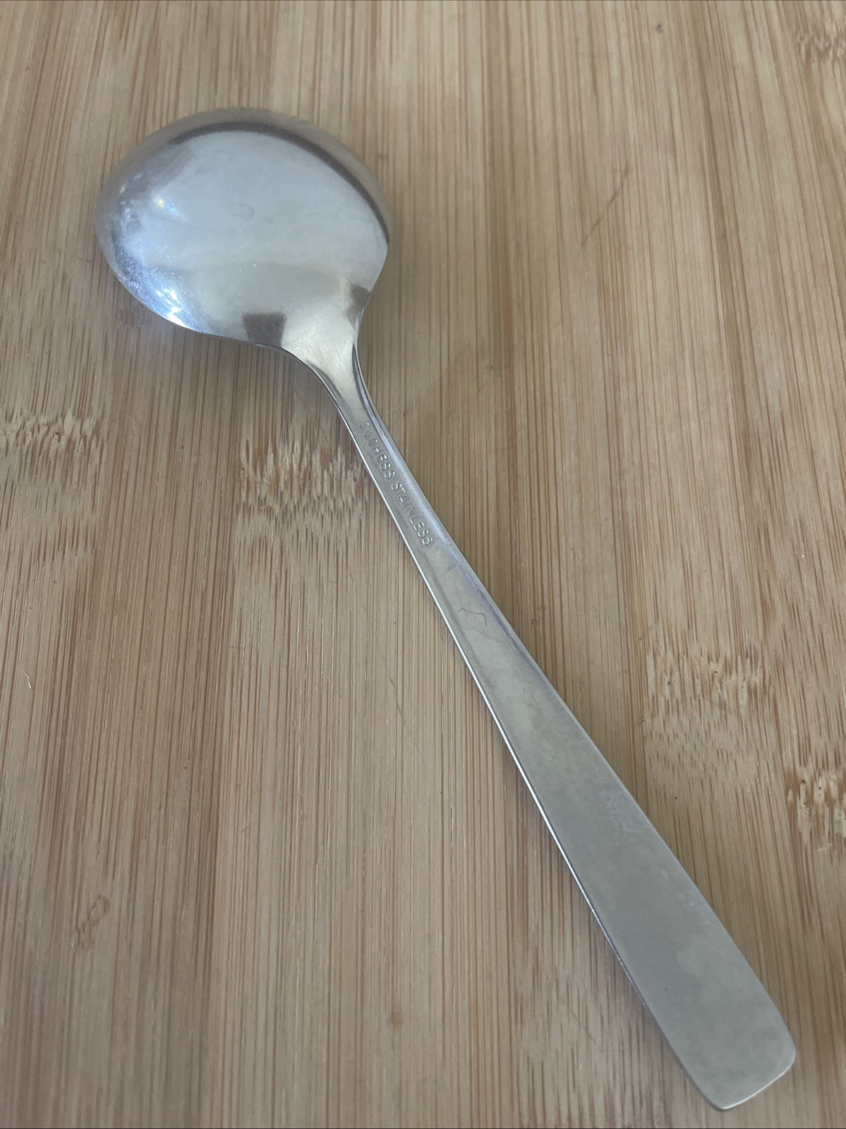 Duchess DCS1 Stainless Beveled Flared Handle Flat Tip ROUND SPOON 7 1/8"